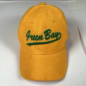 Green Bay Packers Mens Cap Hat Yellow NFL Adjustable Comfort Football Sports